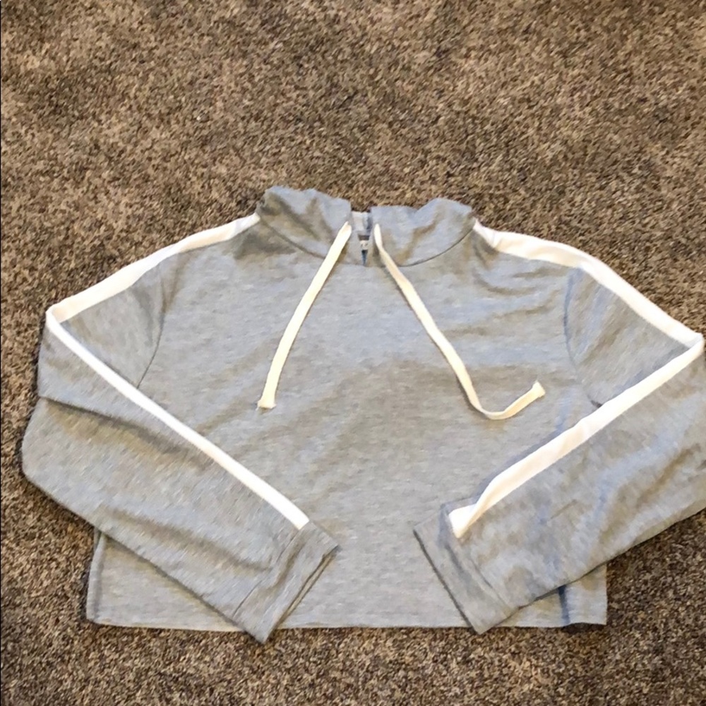 Gray cropped hoodie